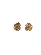 Aretes MORENA CORAZON, Flor mini, Rosa