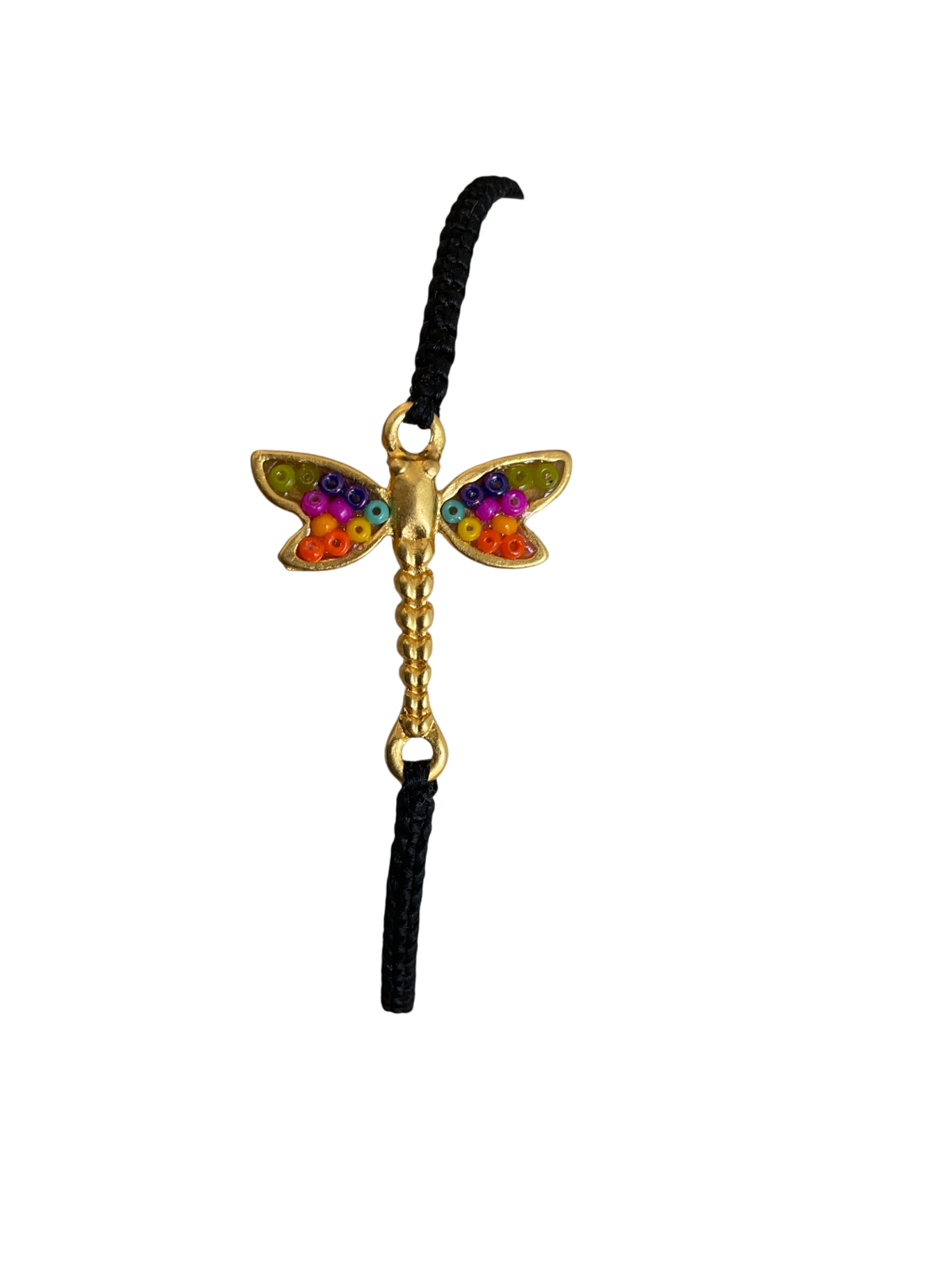 Pulsera MORENA CORAZON, libélula Negro