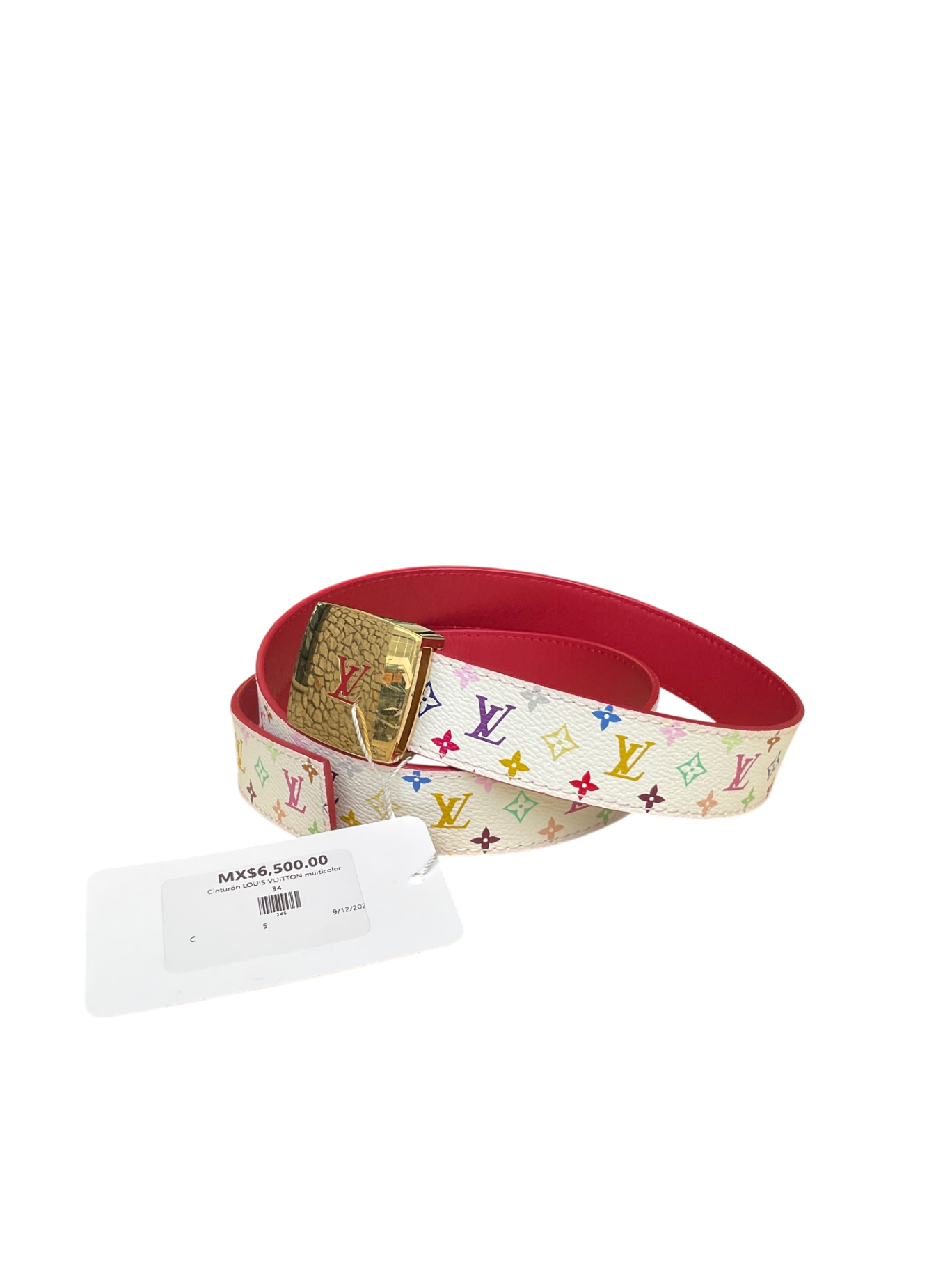 Cinturón LOUIS VUITTON, Monograma multicolor Saint Tul, Colores