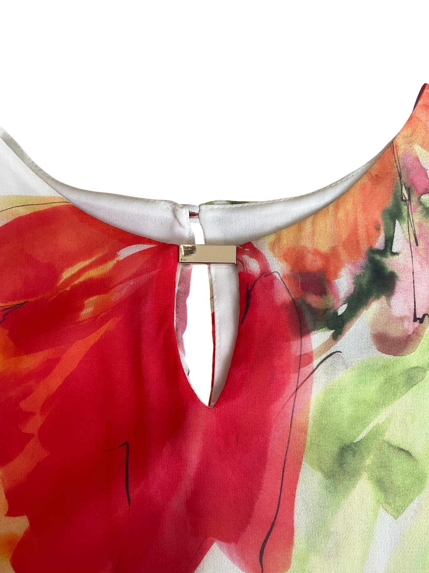 Vestido FRANK LYMAN, Blanco y naranja