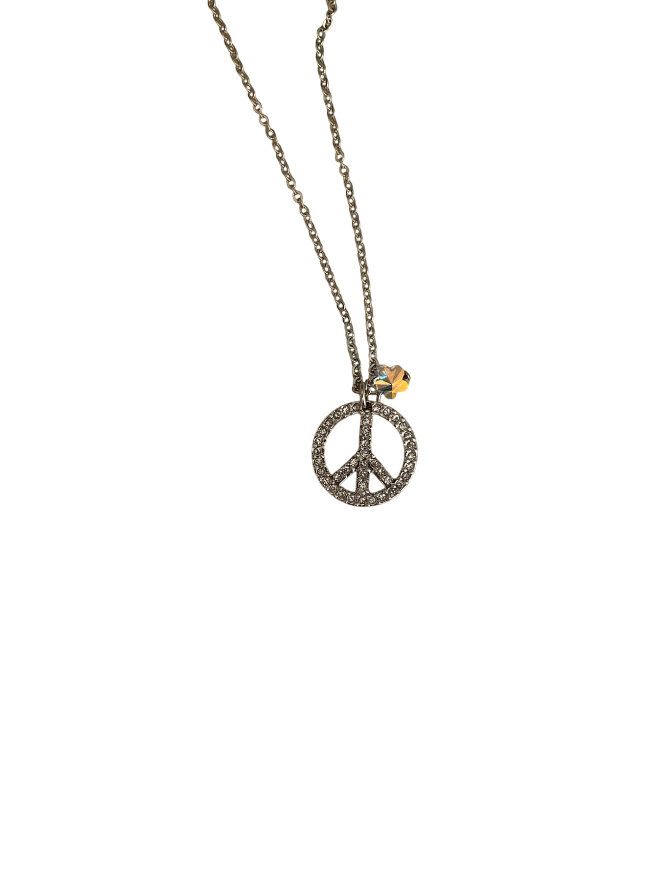 Cadena SWAROVSKI, Dije amor y paz, Plateado