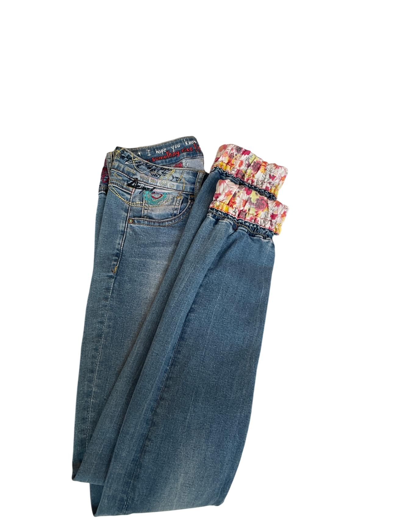 Pantalón DESIGUAL, Azul con flores