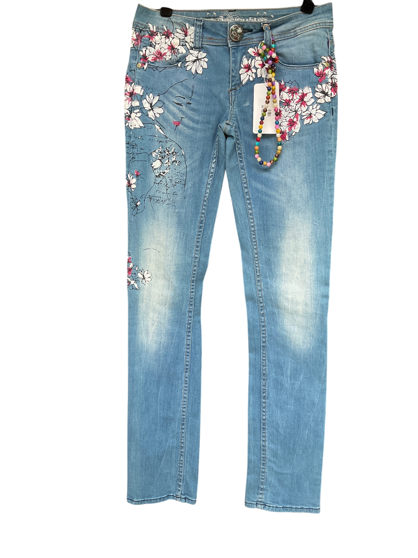 Pantalón DESIGUAL, Azul, rojo