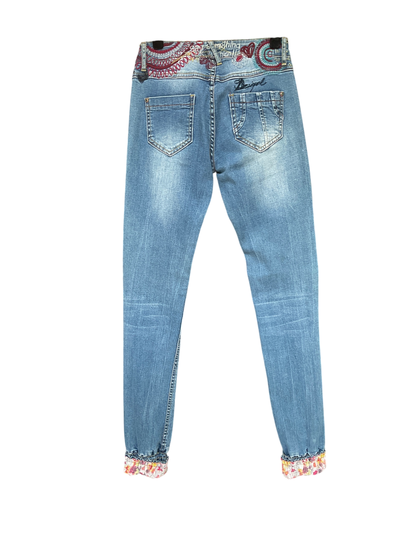 Pantalón DESIGUAL, Azul con flores