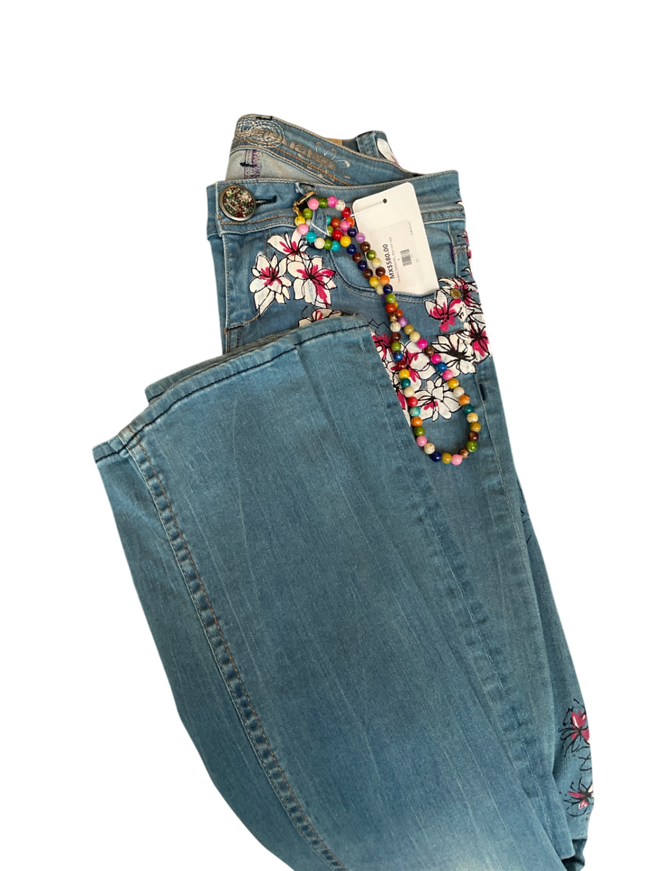 Pantalón DESIGUAL, Azul, rojo