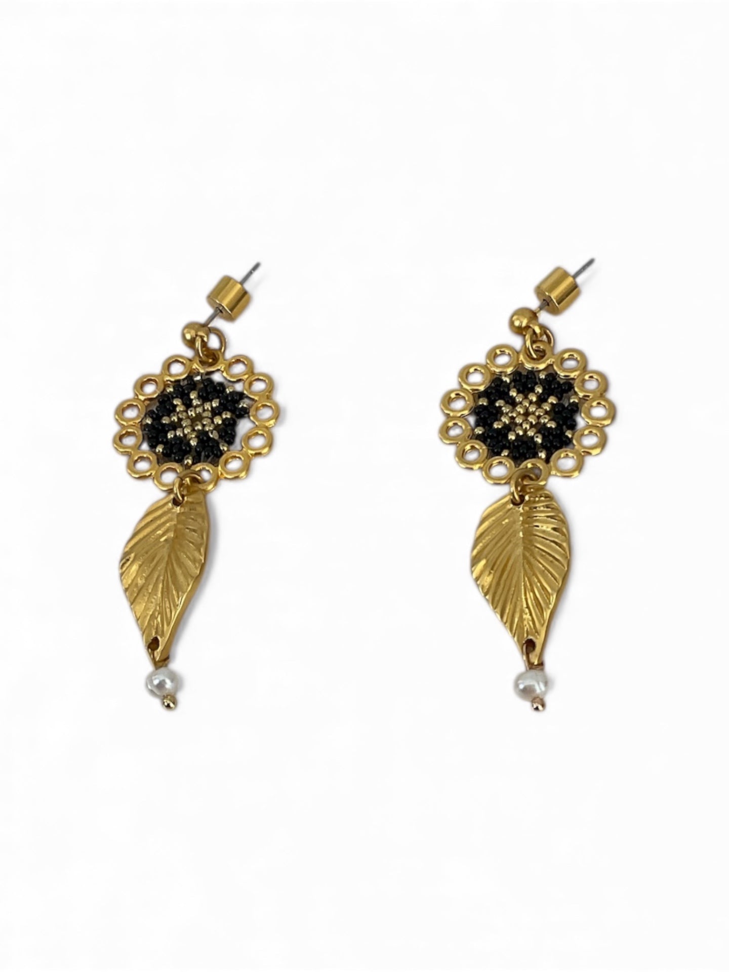 Aretes MORENA CORAZÓN, Atrapasueño, Negro