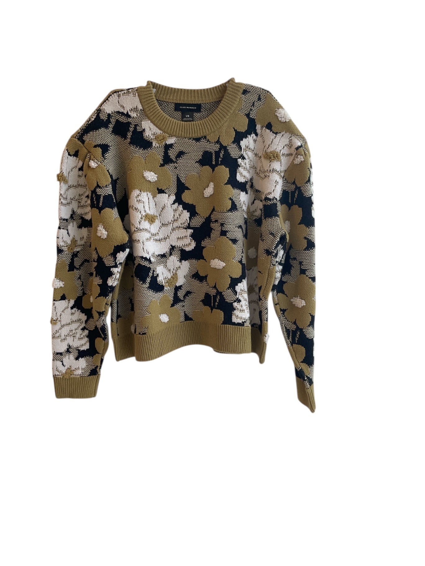 Suéter CLUB MONACO, Verde, beige, negro