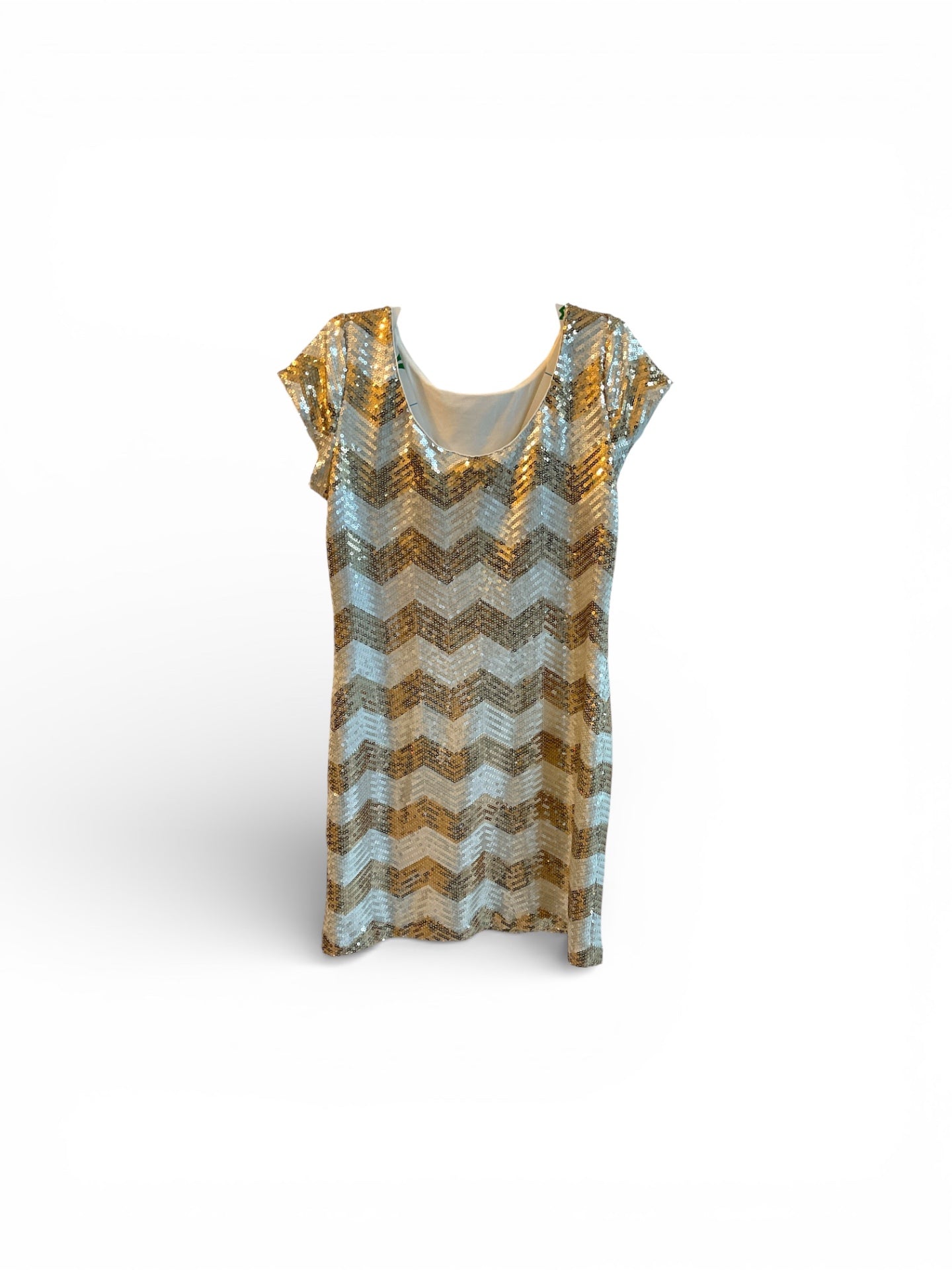 Vestido WHITE AND BLACK, Blanco, dorado