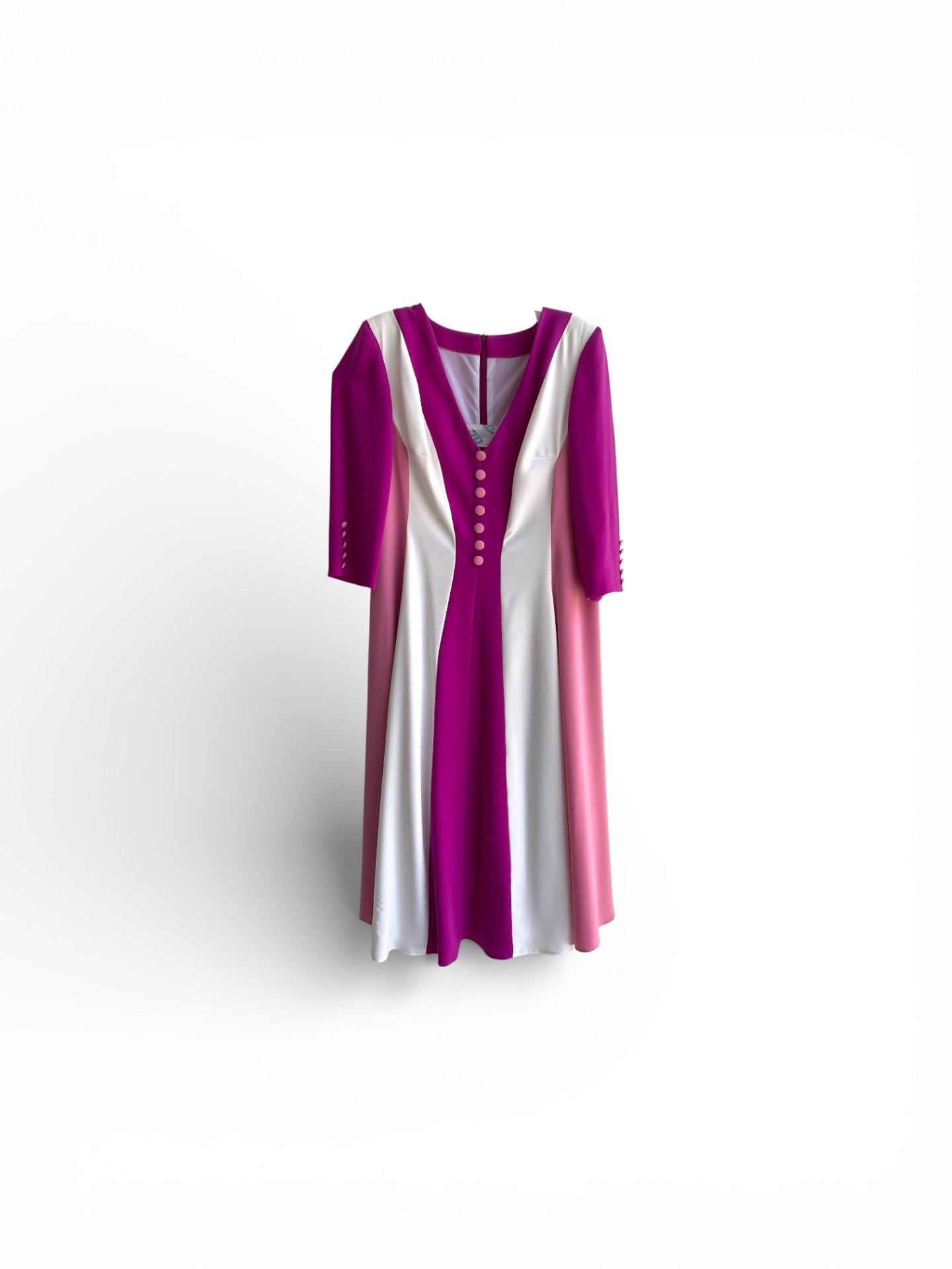 Vestido PILAR TENA, Blanco, rosa