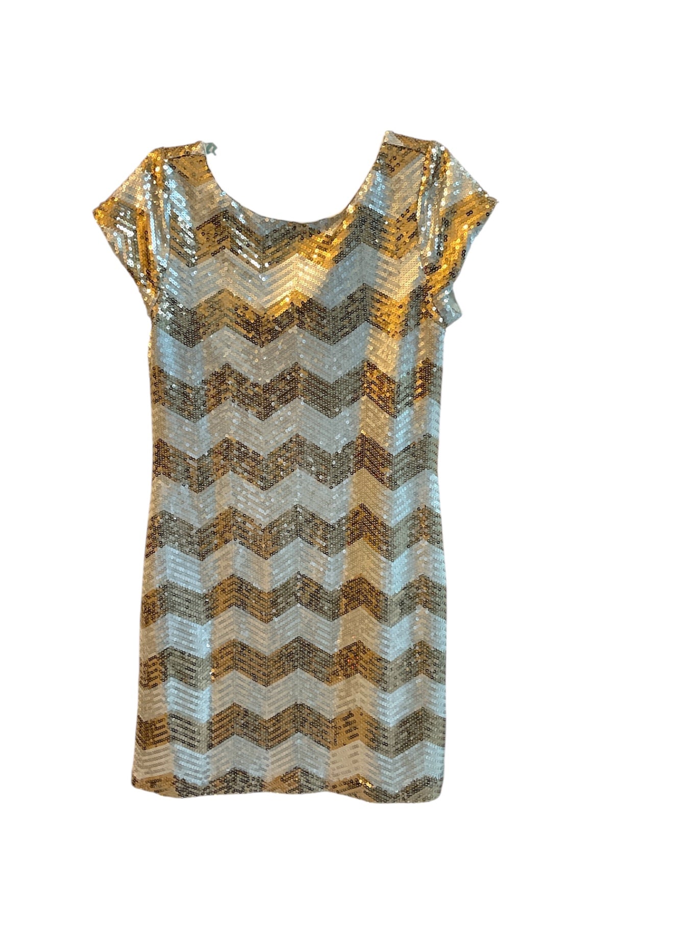 Vestido WHITE AND BLACK, Blanco, dorado